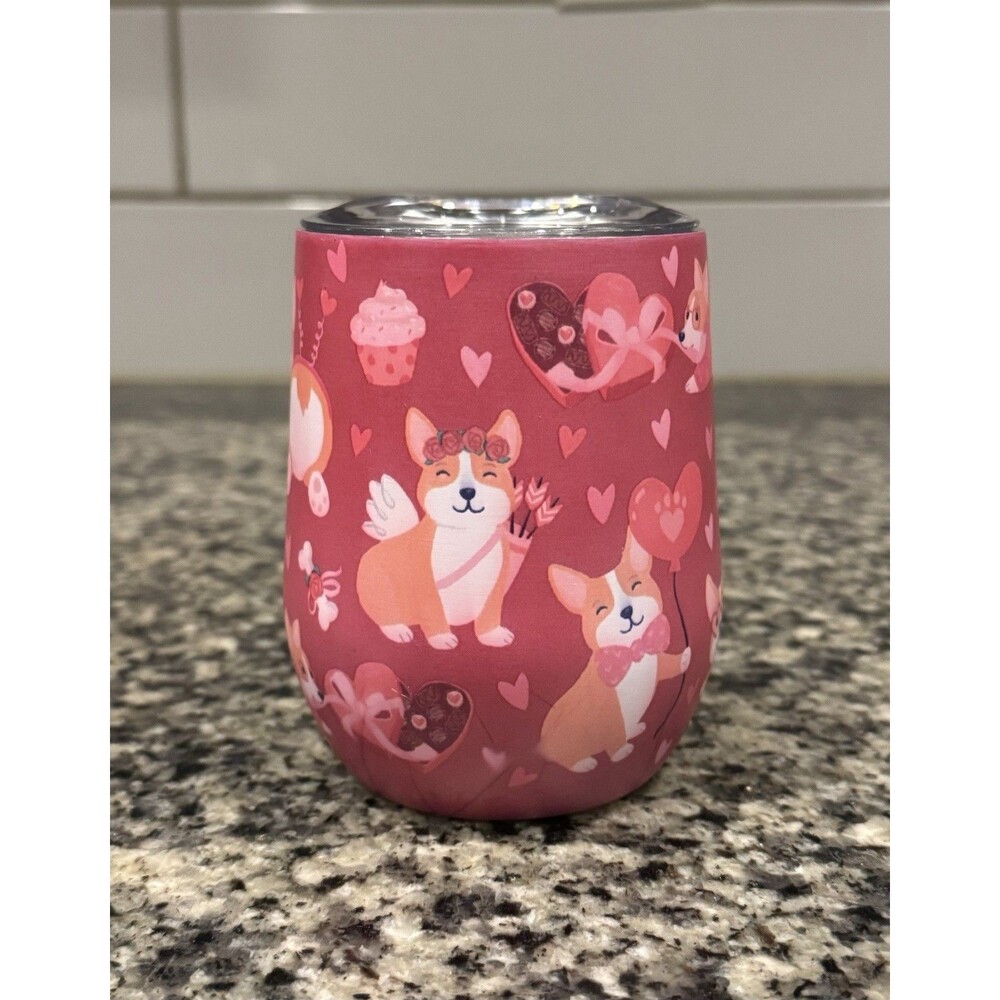 CLEMENTINE Stainless Steel Double-Wall Vacuum Insulated 12 Oz Dogs Tumbler Corgi